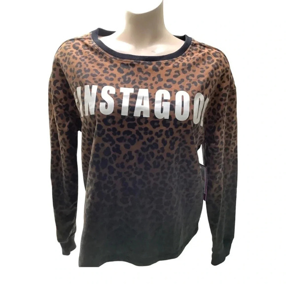 Rampage Size Medium #INSTAGOOD Animal Print Thin Sweatshirt. New With Tags - Picture 1 of 7